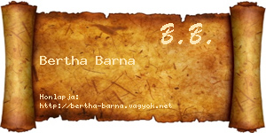 Bertha Barna névjegykártya